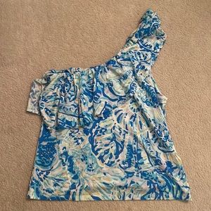 Lilly Pulitzer One Shoulder Blouse